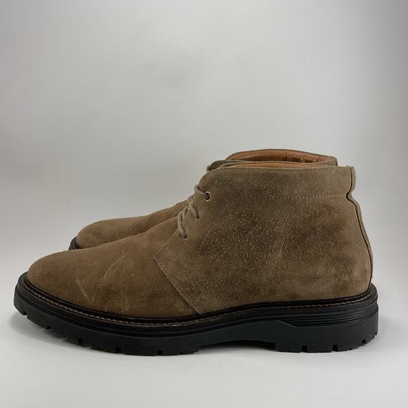 Boggi Milano Chukka Boots Mens Size 45, US 12 Tan Suede Derby Desert 3-Eye Ankle main image 8